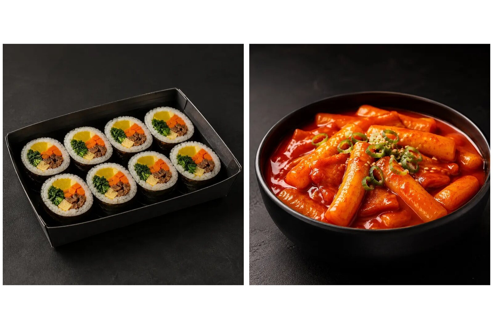 Tteokbokki + Kimbap — Classic kimbap · 2 rolls · small kimchi side